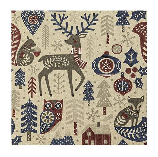 Cocktail Paper Napkins 25cm Eco, Scandi Pattern